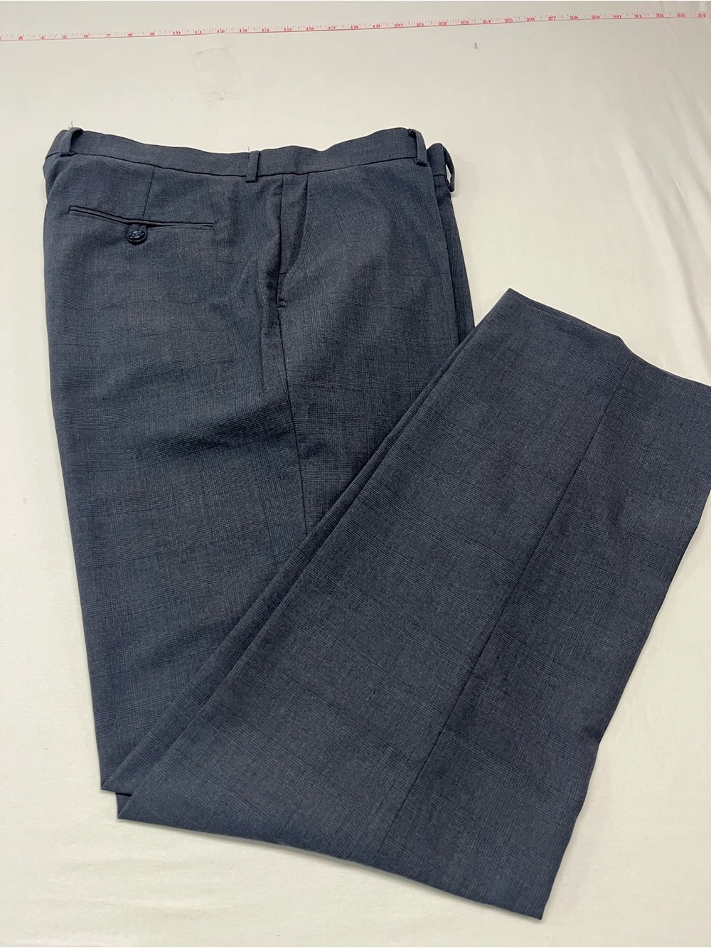 Perry Ellis Men's Navy Blue Flat-Front Dress Pants 36x32 business casual 1411